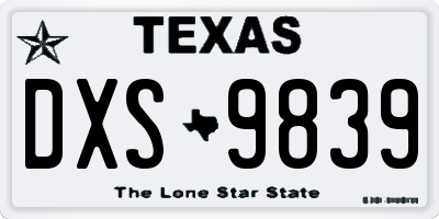 TX license plate DXS9839