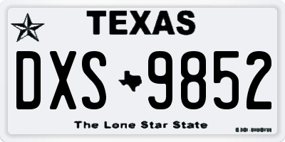 TX license plate DXS9852