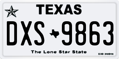 TX license plate DXS9863