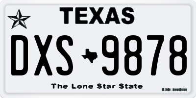 TX license plate DXS9878