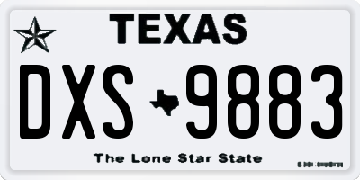 TX license plate DXS9883