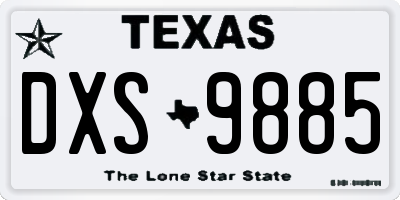 TX license plate DXS9885