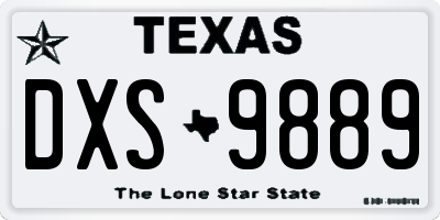 TX license plate DXS9889