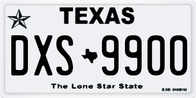 TX license plate DXS9900