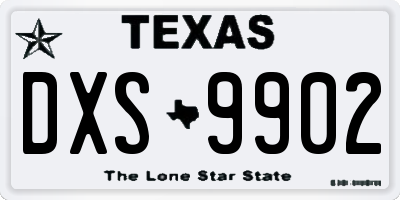 TX license plate DXS9902