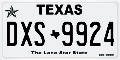 TX license plate DXS9924