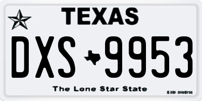 TX license plate DXS9953