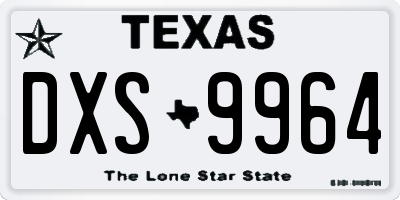 TX license plate DXS9964