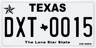 TX license plate DXT0015