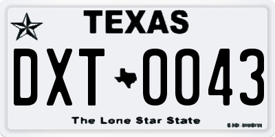 TX license plate DXT0043