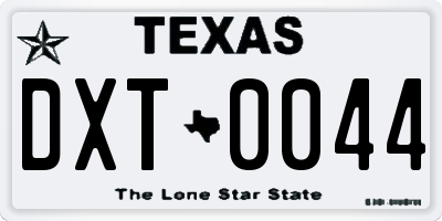 TX license plate DXT0044