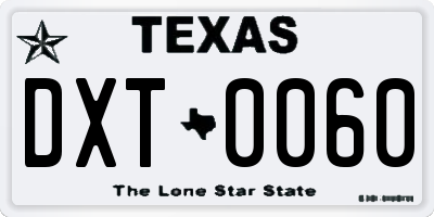 TX license plate DXT0060