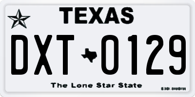 TX license plate DXT0129