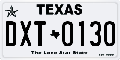 TX license plate DXT0130