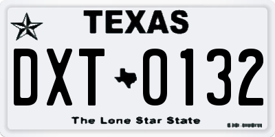 TX license plate DXT0132