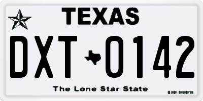 TX license plate DXT0142