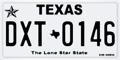 TX license plate DXT0146