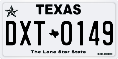 TX license plate DXT0149
