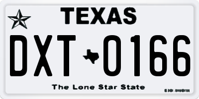 TX license plate DXT0166