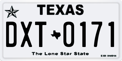 TX license plate DXT0171