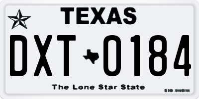 TX license plate DXT0184