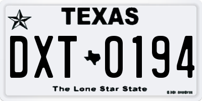 TX license plate DXT0194