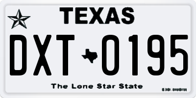 TX license plate DXT0195