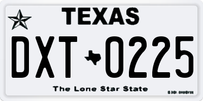 TX license plate DXT0225
