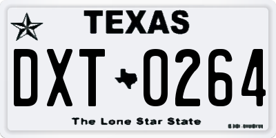 TX license plate DXT0264