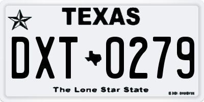 TX license plate DXT0279