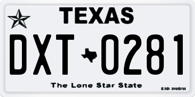 TX license plate DXT0281