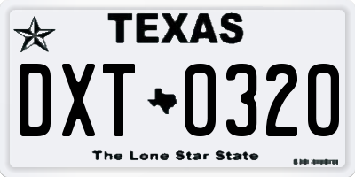 TX license plate DXT0320