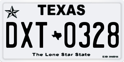 TX license plate DXT0328