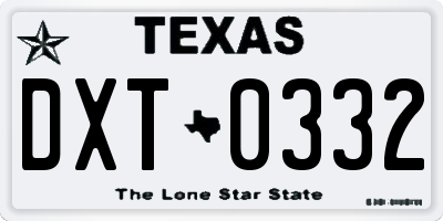 TX license plate DXT0332