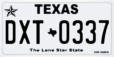 TX license plate DXT0337