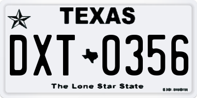 TX license plate DXT0356