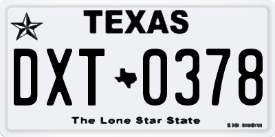 TX license plate DXT0378