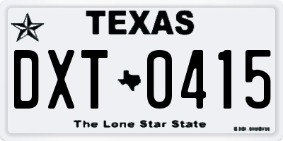 TX license plate DXT0415