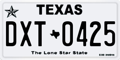 TX license plate DXT0425