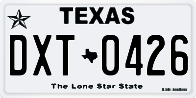TX license plate DXT0426