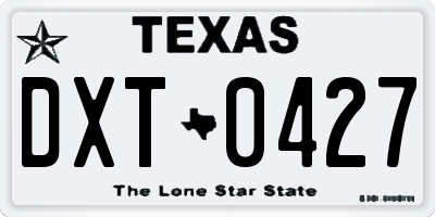 TX license plate DXT0427