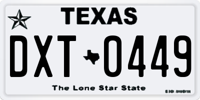 TX license plate DXT0449