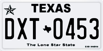 TX license plate DXT0453