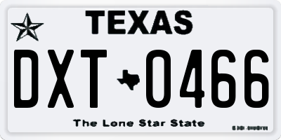 TX license plate DXT0466