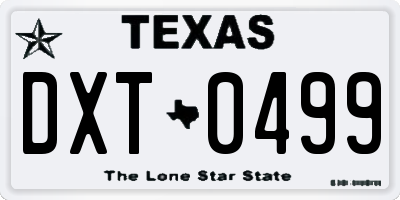 TX license plate DXT0499