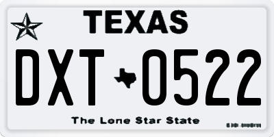 TX license plate DXT0522