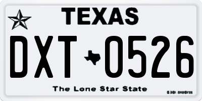 TX license plate DXT0526