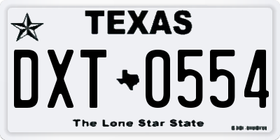 TX license plate DXT0554