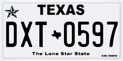 TX license plate DXT0597