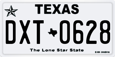TX license plate DXT0628